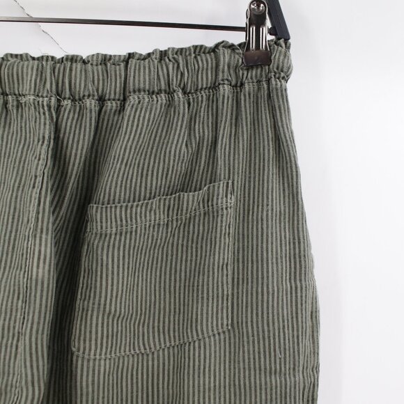 Meo Meli Pants Womens 30 Linen Lagenlook Straight Leg Cropped Drawstring Italian - Picture 4 of 10